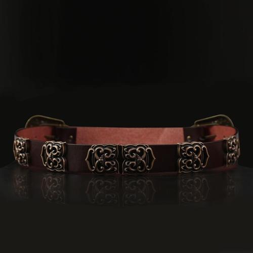 汉服曳撒明圆领配饰明制直身甲盔双铊尾革带腰带古代跨带蹀躞带