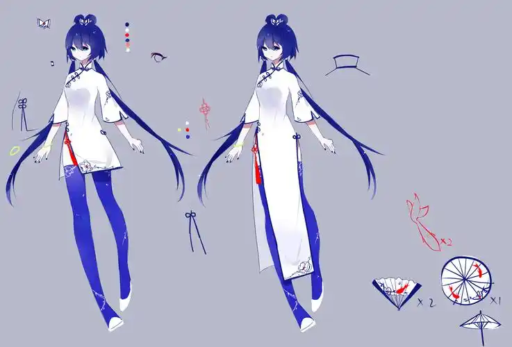 【青花瓷天依 旗袍ver.】【画师:水雾】【画师id:4363036】