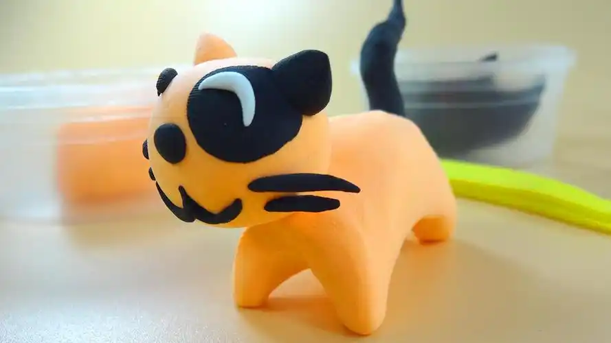 彩泥制作的小猫咪真萌!收藏了教宝宝制作