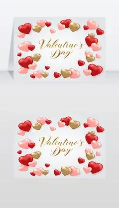 有红心和粉红心的情人节贺卡浪漫的装饰背景矢量图