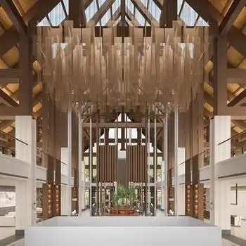 新中式酒店大堂3d模型下载