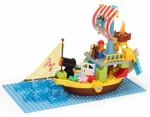 欢乐客 32p比利海盗船积木玩具 拼插塑料玩具