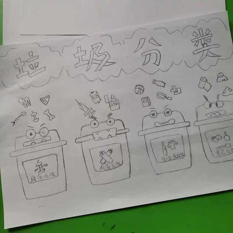 垃圾分类简笔画