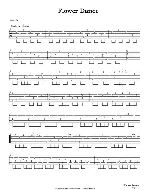 【吉他谱】flower dance 指弹版 - 宋清卿 soong, chingtsing