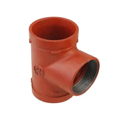 丝接异径三通60-200 卡箍螺纹连接 3c消防沟槽管件 dn80*50