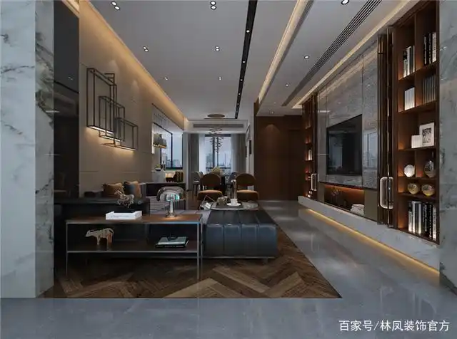 沈阳156平三室两厅港式轻奢风格装修效果图