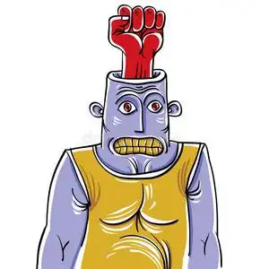 咄咄逼人咄咄逼人的概念,一个古怪的人机智的手绘插图照片