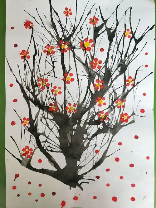 小白帆幼儿园美术课-吹墨画