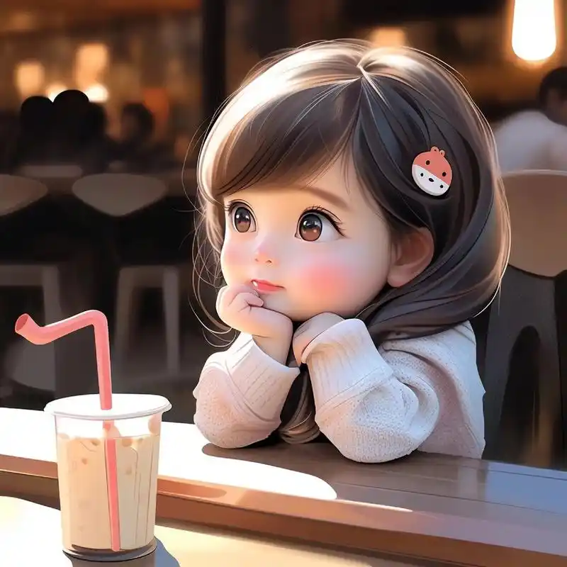 卡哇伊的卡通女生头像 忧愁的有点萌#头像# #微信头像# #优质头像