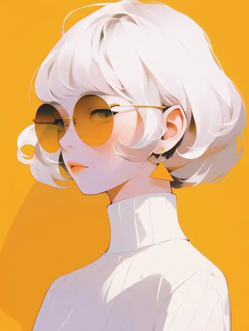 奢华之黄 | 短发高冷女孩头像