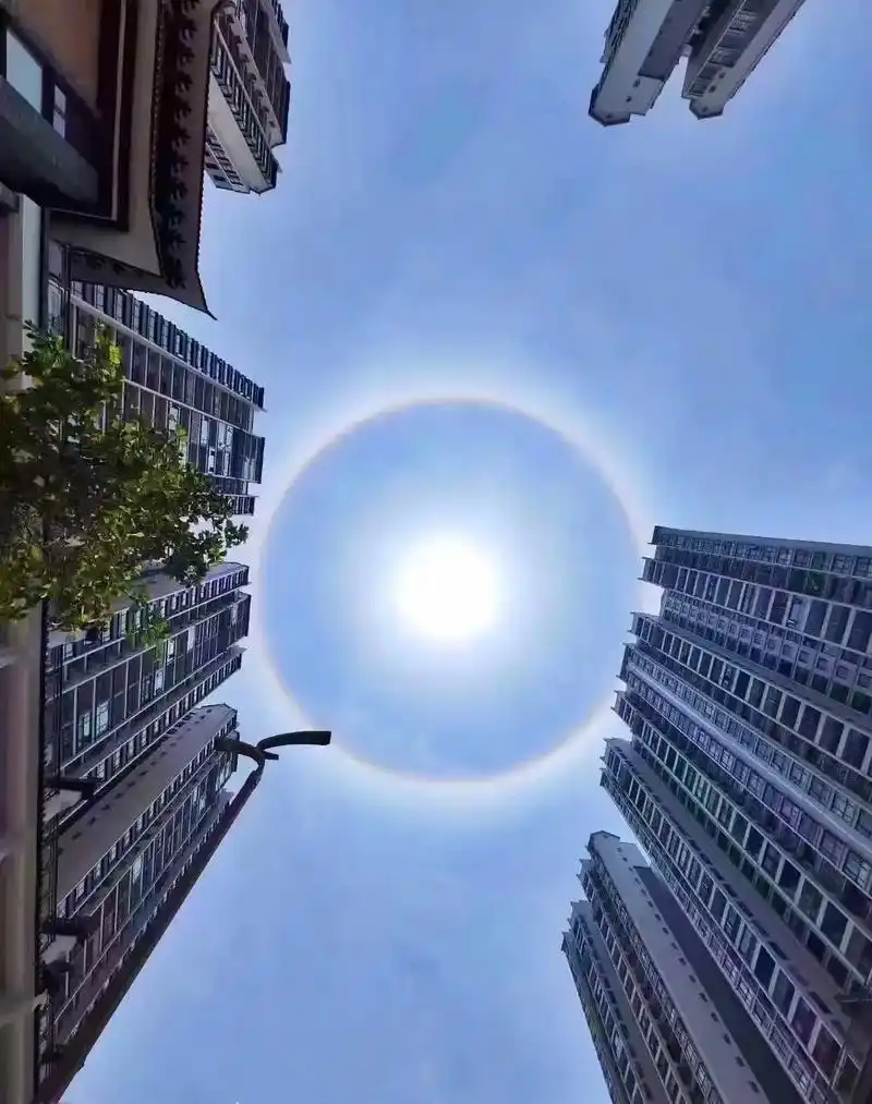 记录今日最美的太阳#世界上罕见的自然现象盘点 #太阳彩虹光圈 - 抖音