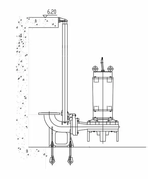 潜水排污泵工程cad安装图