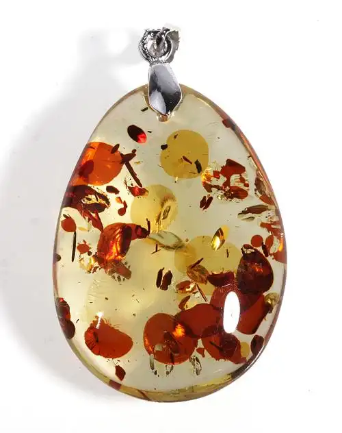 昊天琥珀一世缤纷花珀吊坠