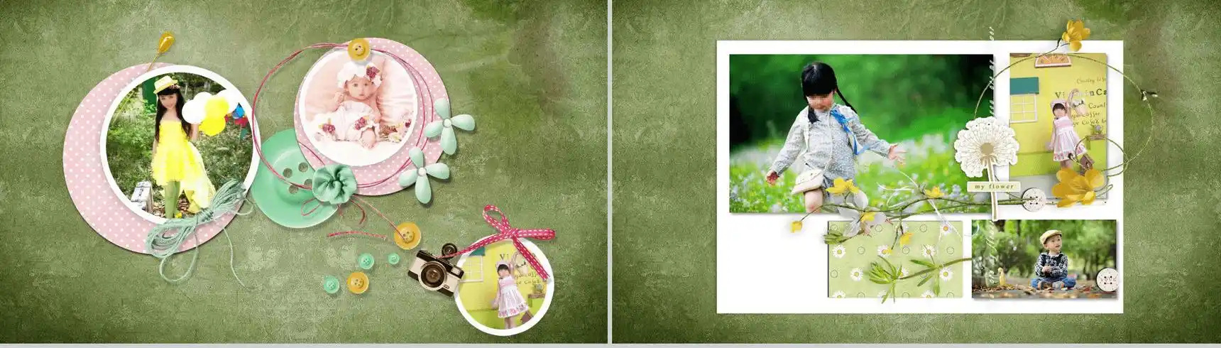 清新简约宝宝生长纪念相册生日16素材ppt模板精选