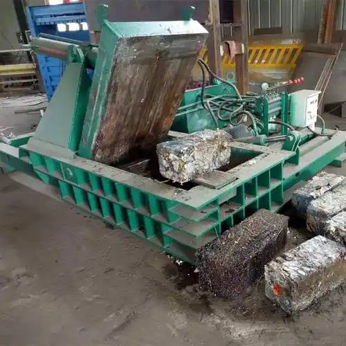 亿达供应125吨金属压块机油漆桶压扁机车床刨花压缩机