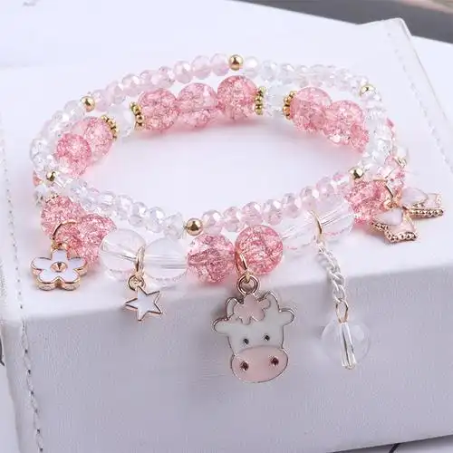 小女孩手串手饰手镯儿童手链串珠水晶可爱学生手链