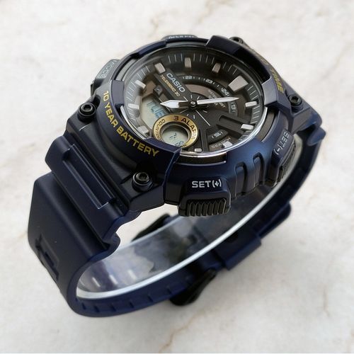 卡西欧手表casioaeq-110w-2a学生经典复古夜光指针双显日韩腕表