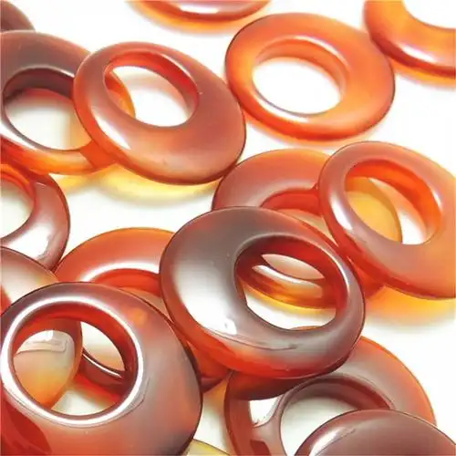 巴西天然红玛瑙偏心圆 圆形阿哥哥agogo项链吊坠手工diy饰品30mm