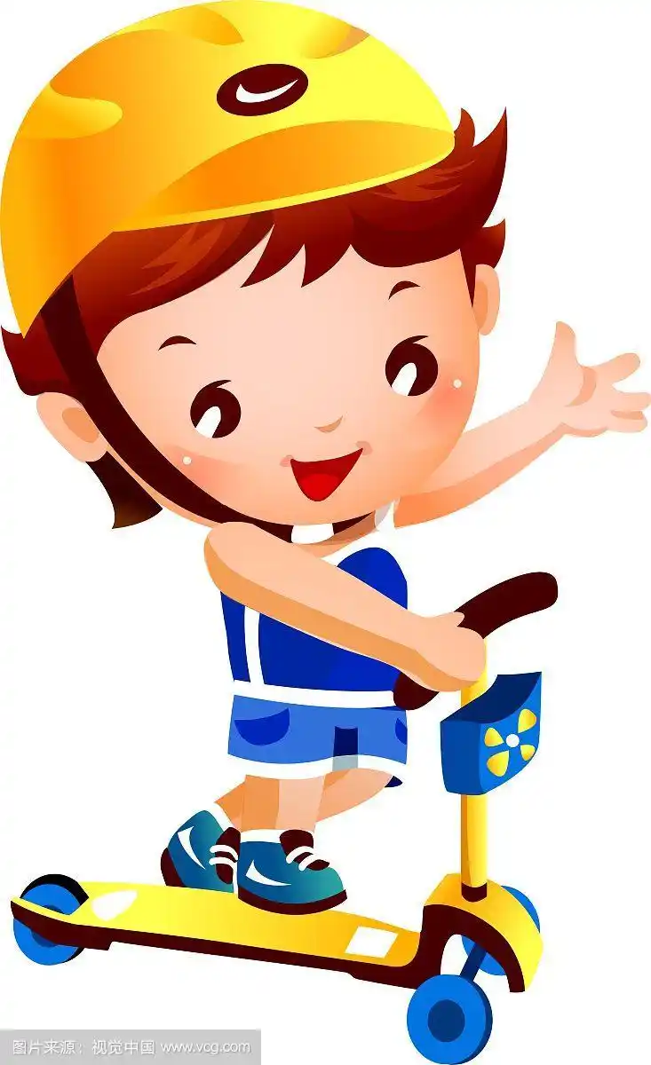 骑滑板车的男孩