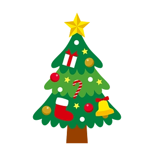 圣诞节卡通手绘风格圣诞树png装饰