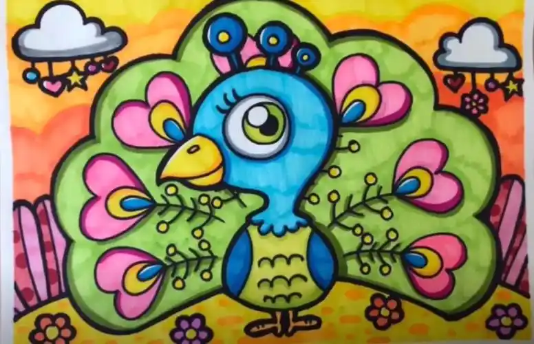 【停课不停学】绘画——美丽的孔雀