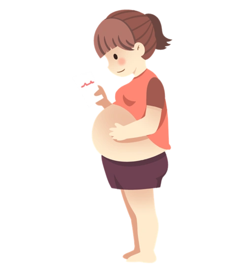 孕妇妈妈产检卡通图片