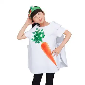 儿童环保演出服幼儿蔬菜水果动物造型手工diy时装秀子表演服装 萝卜