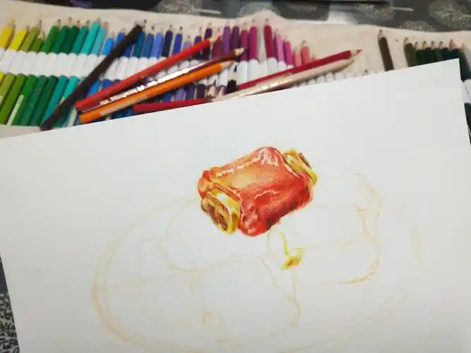 彩铅绘画之糖醋排骨
