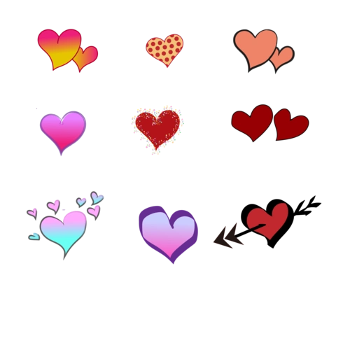 七夕节波普爱心元素png素材