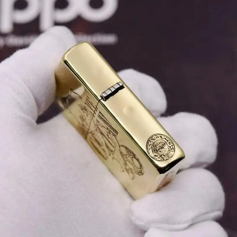 名侦探柯南,zippo打火机动漫定制男士礼物 黄铜雕刻名侦探柯南,图案不