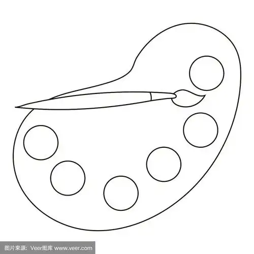 调色板的颜色与画笔图标轮廓风格