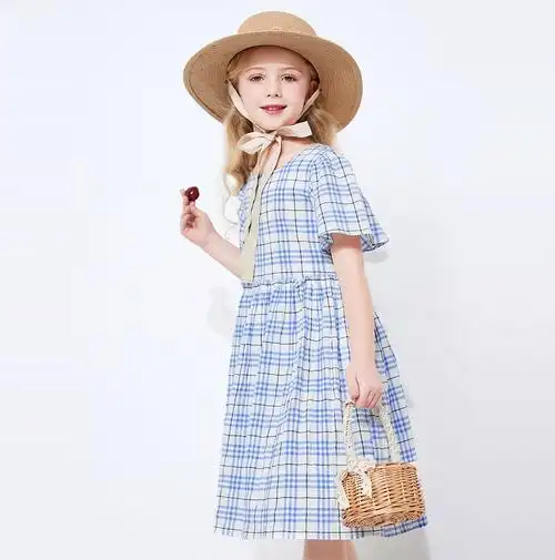 巴拉巴拉女童连衣裙2022新款长裙中大童休闲女童裙子纯棉女童夏装