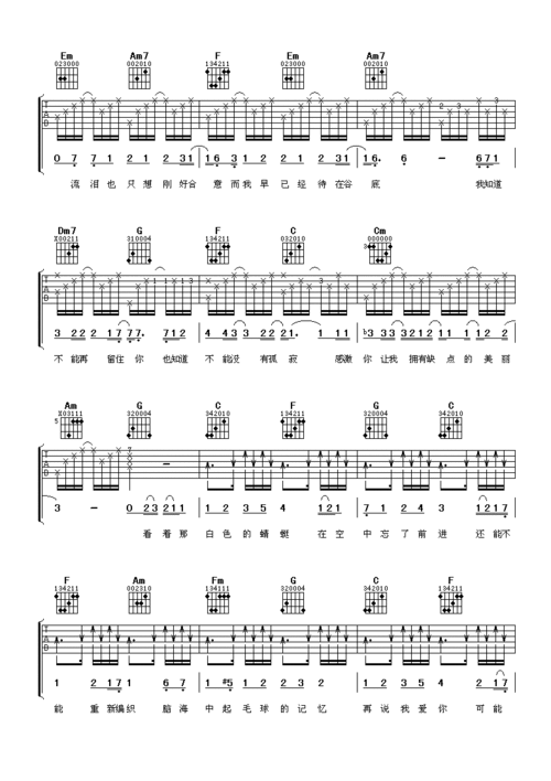周杰伦黑色毛衣吉他谱六线谱.pdf