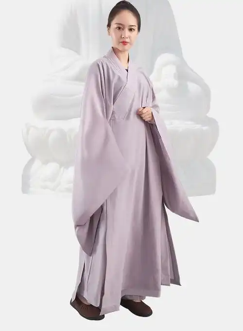 伊必圣 尼姑僧袍佛教法会海青居士服女男款佛堂和尚僧服海清大褂僧