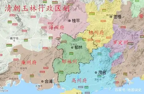 十一张广西玉林历朝行政区划图,先有容县后有玉林