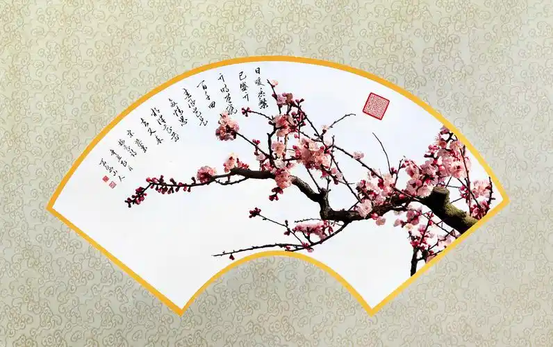 故着微红伴早春——梅花扇