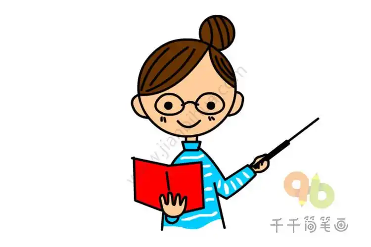 语文老师简笔画 语文老师简笔画女