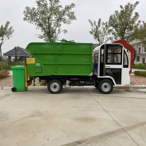 四轮挂桶垃圾车 5吨自卸垃圾车图片大全 - 郓城鸿森环卫设备制造有