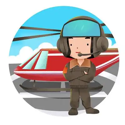 卡通人物手绘职业飞行员元素原创插画png素材