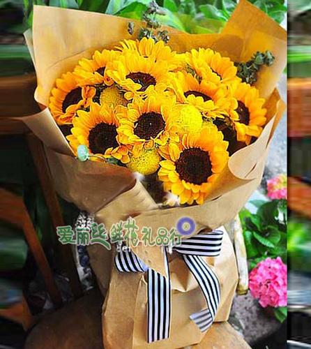 向日葵鲜花花束父亲节送老爸 时尚高雅 送男朋友生日北京鲜花速递