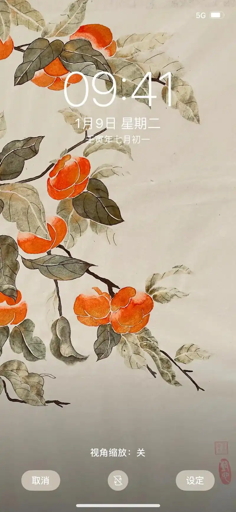 工笔画没骨画法柿柿如意选择树心美术专业国画教师指导