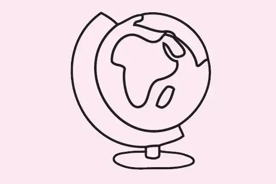地球仪简笔画画法步骤图片大全,简笔画图片