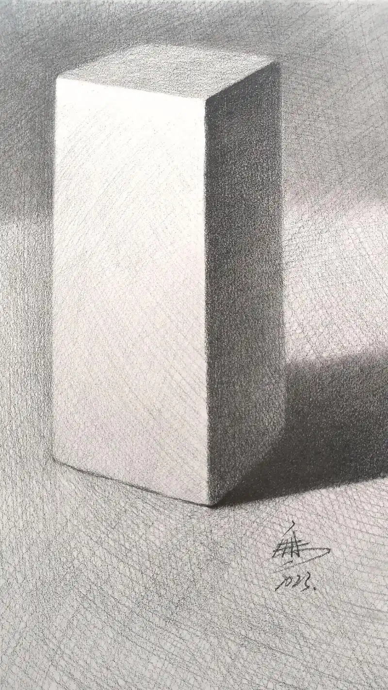 素描长方体步骤图.#画画 #美术生  #想画就画 #素描#  - 抖音