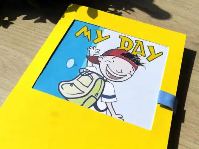 超简单英语手抄报立体书我的一天myday