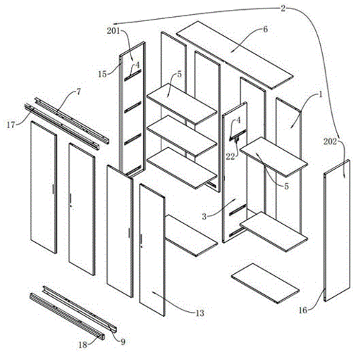 一种四开门衣柜的制作方法