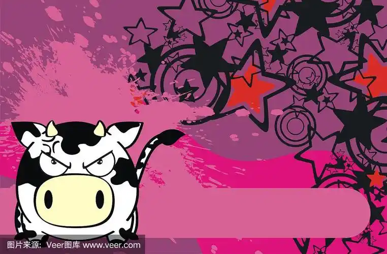 可爱的愤怒的奶牛卡通背景