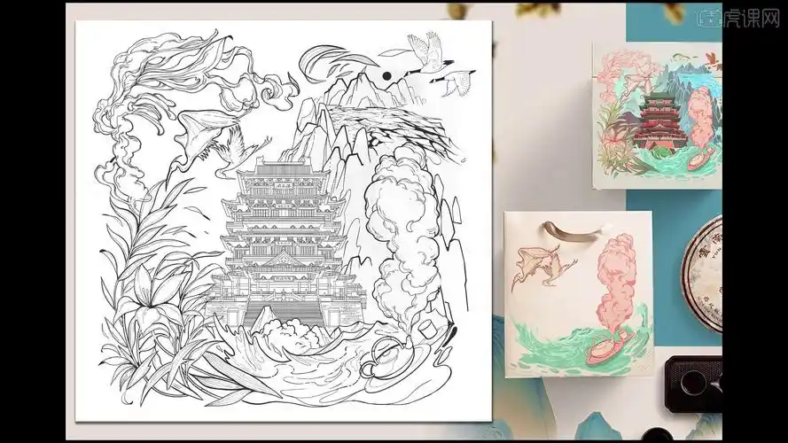 procreate-5000元ipad商业插画《滕王阁》(线稿)图文教程