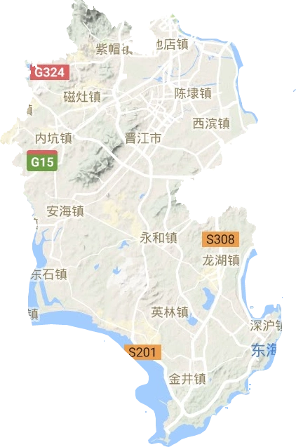 晋江市高清地形地图