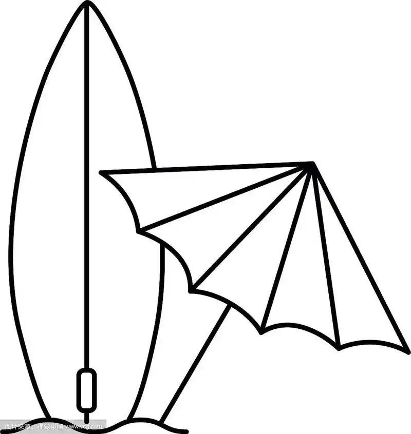 白色背景上的剪影冲浪板