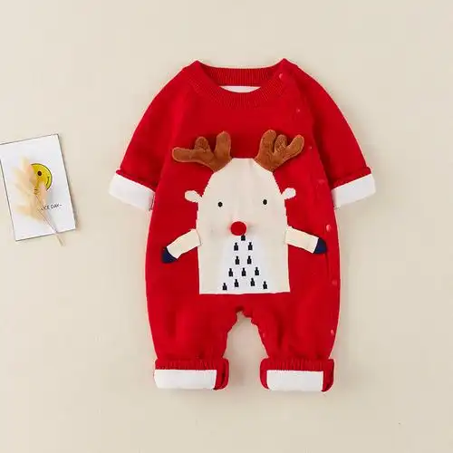 婴儿毛衣秋装宝宝宝开3-6个月新生儿连体衣针织衫洋气毛衣